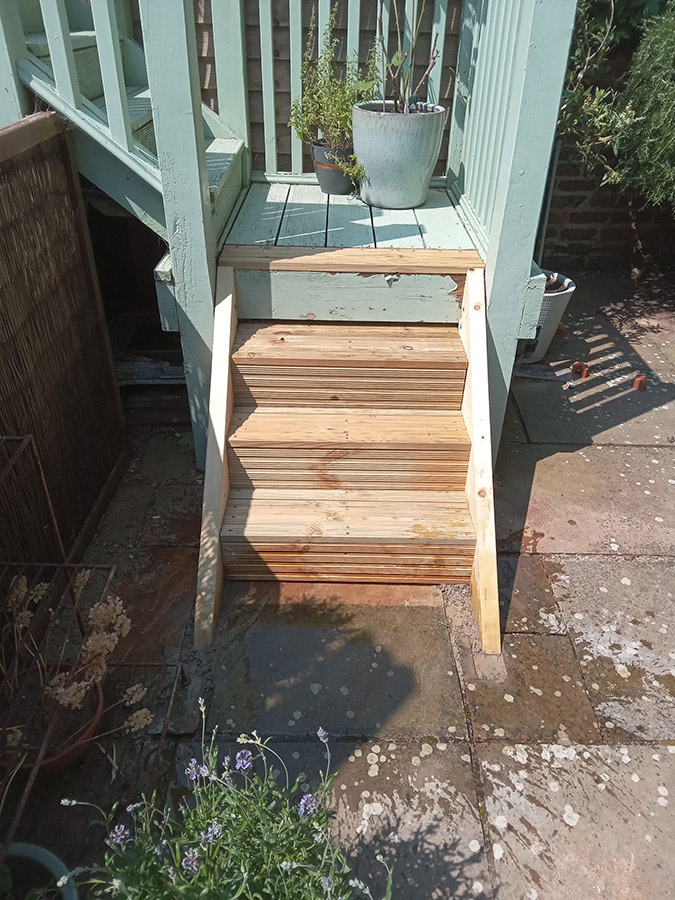 garden stairs built carpenter
