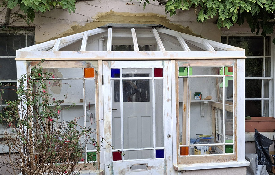 porch built by female carpenter